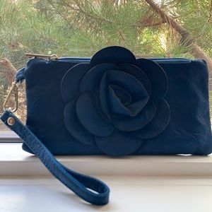 Fancy blue clutch bag